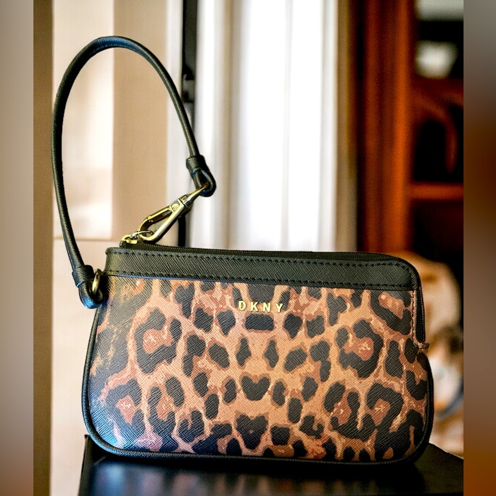 DNKY Leopard Print Wristlet